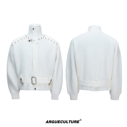 Cropped Zipper Knit Cardigan Jacket WN22681