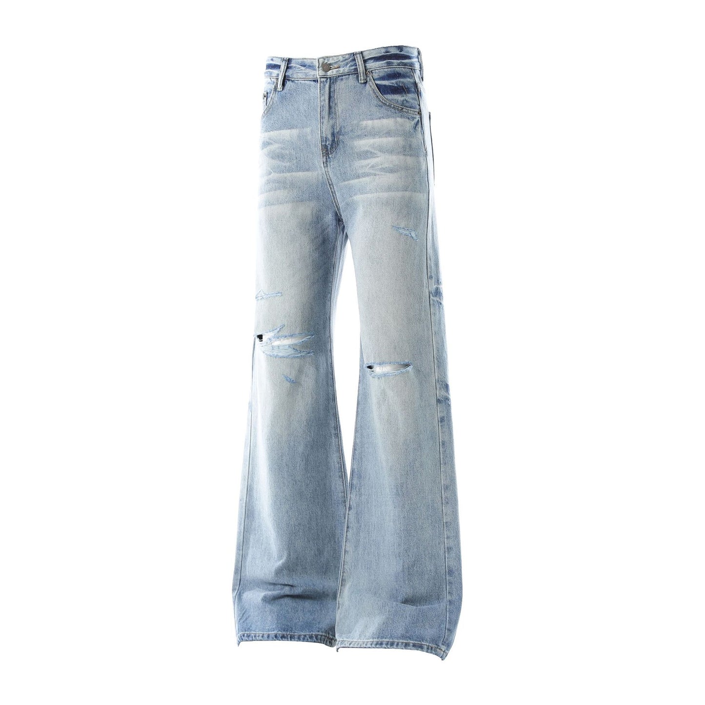 Washed Damage Flare Denim Jeans WN26095