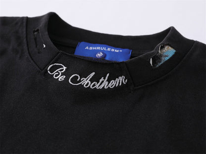 Neck Letter Short Sleeve T-Shirt WN26768