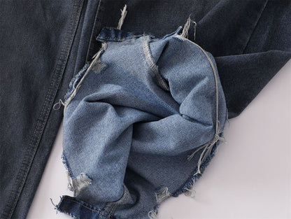 Dirty Dyed Whisker Wide Leg Denim Jeans WN26875