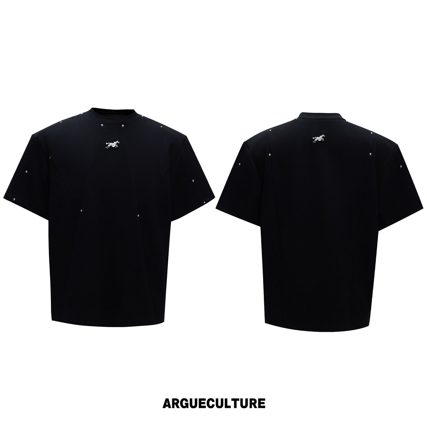 Deconstruction Rivet Shoulder Pad Boxy Short Sleeve T-Shirt WN26974