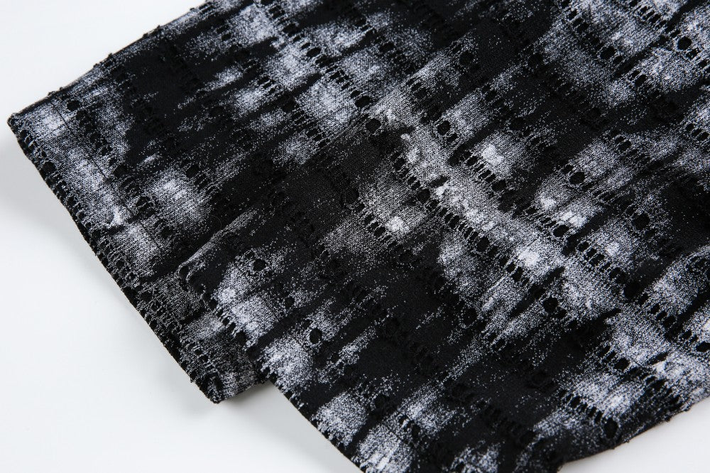 Ribbed Graphic Print Long Sleeve T-Shirt WN28073