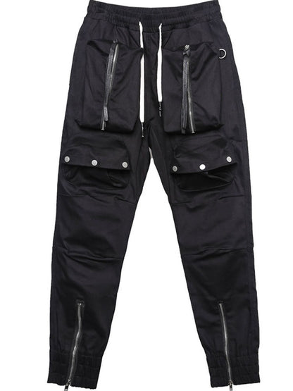 Functional Multi-Pocket Zipper Cuffed Cargo Pants WN22488