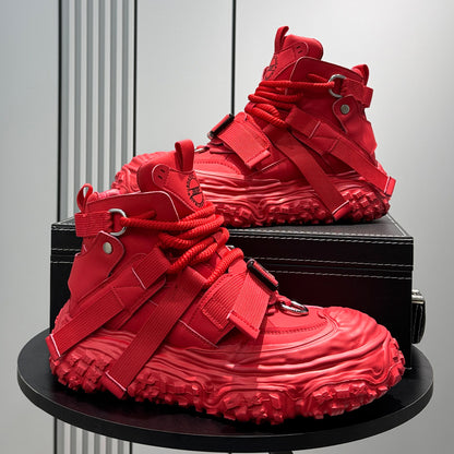Strap Buckle Platform Chunky Sole Sneakers WN24644