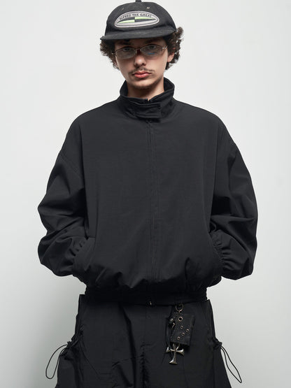 Vintage Imitation Oversize Stand Neck Jacket WN22936