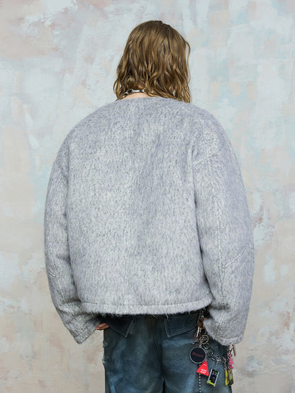 Patchwork Quilted Scarf Design Windproof White Duck Down Jacket WN18012