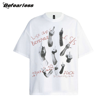 Graphic Letter Print Short Sleeve T-Shirt WN26209