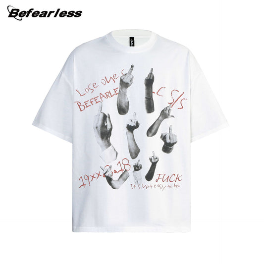 Graphic Letter Print Short Sleeve T-Shirt WN26209