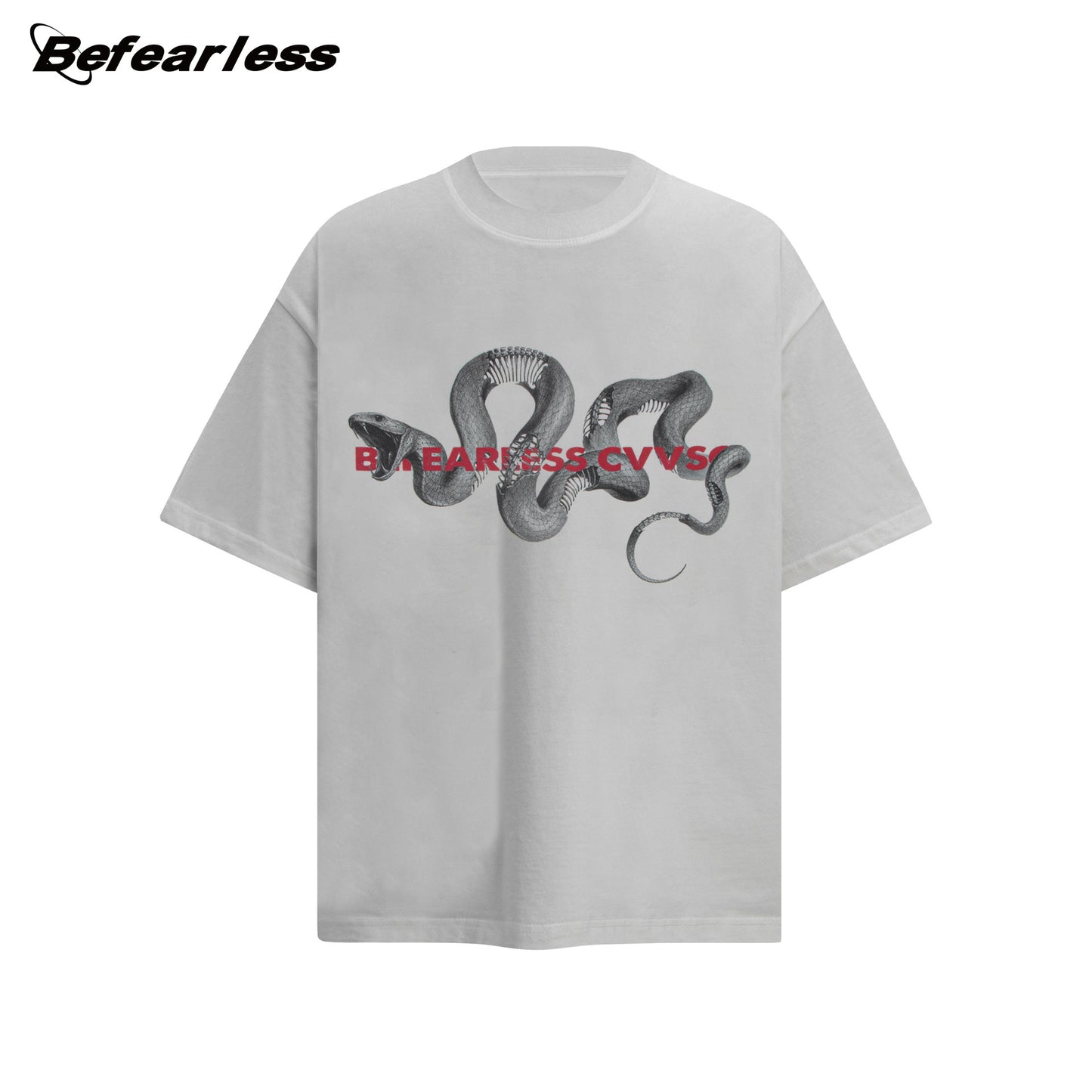 Washed Snake Print Oversize Short Sleeve T-Shirt WN26376