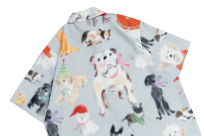 Dog All-Over Print Oversize Short Sleeve Shirt WN26858