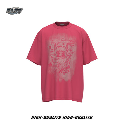 Faded Illustration Graphic Short Sleeve T-Shirt WN26489