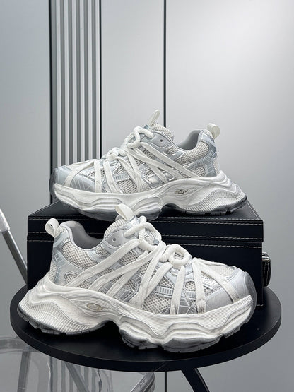 Breathable Mesh Chunky Platform Sneakers WN24801