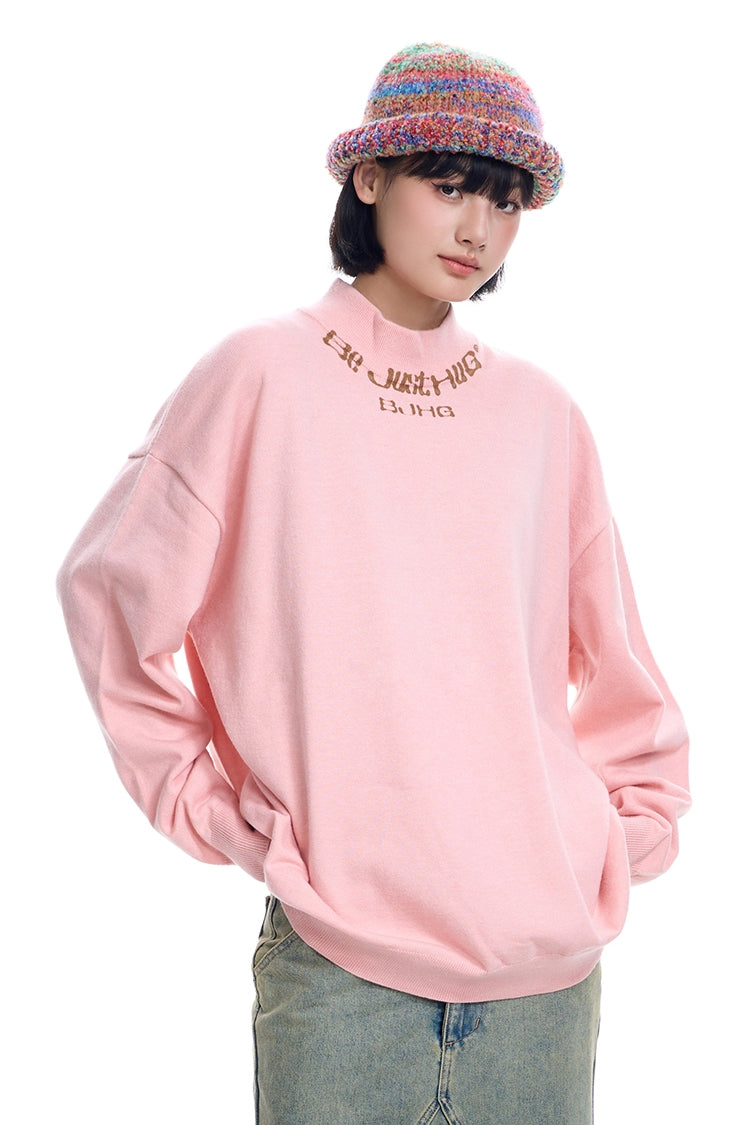 Oversize High-neck Knit Sweater WN9775