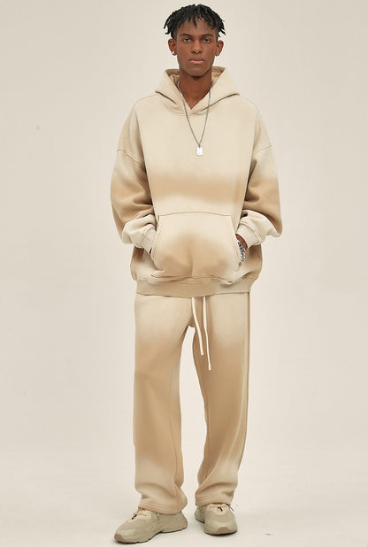 Fleece Linning Spray-dye Damage Oversize Hoodie & Fleece Linnig Sweatpants WN9969