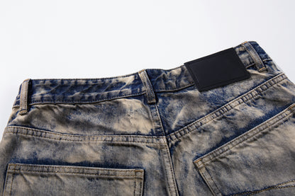 Washed Design Wide Leg Denim Jeans WN23047