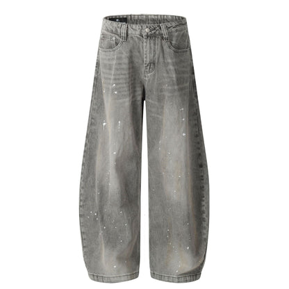 Washed Paint Wide Leg Denim Jeans WN25927
