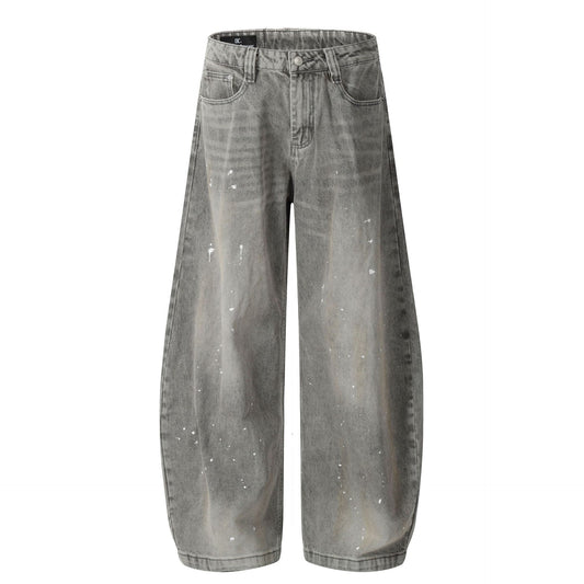 Washed Paint Wide Leg Denim Jeans WN25927