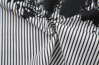 Fake Layered Stripe Graphic Print Long Sleeve Shirt WN25674