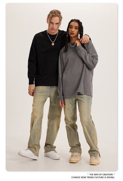 Oversize Washed Long Sleeve T-Shirt WN6052