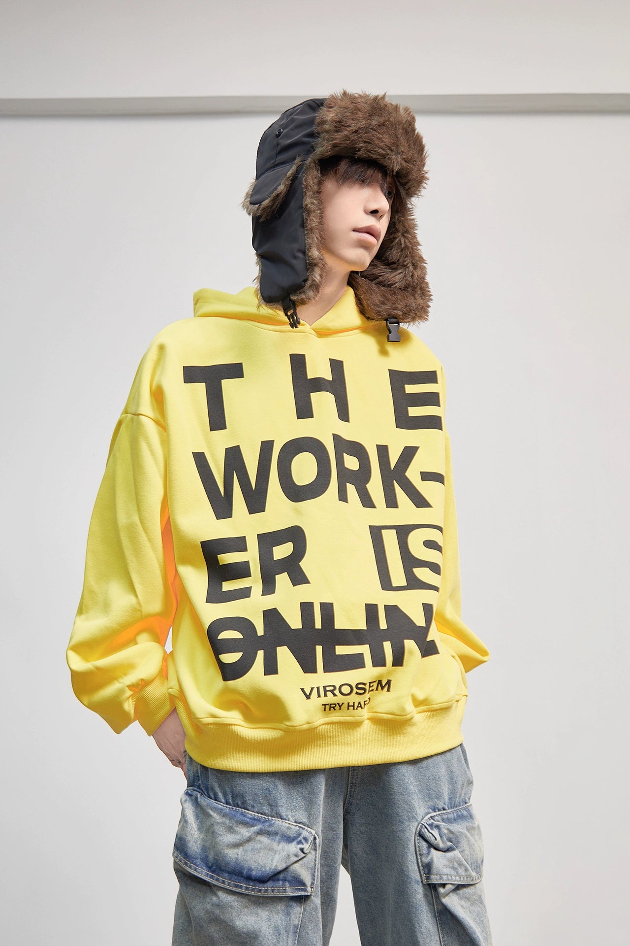 Letter Print Oversize Hoodie WN21182