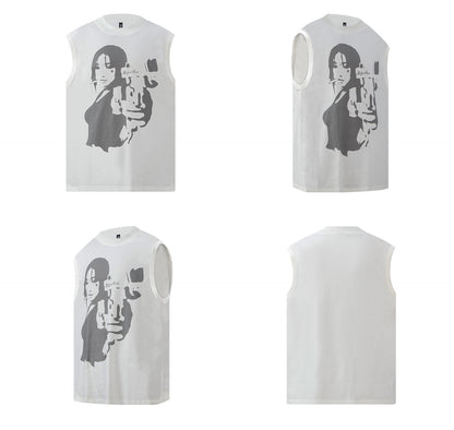 Portrait Graphic Sleeveless T-Shirt WN26295