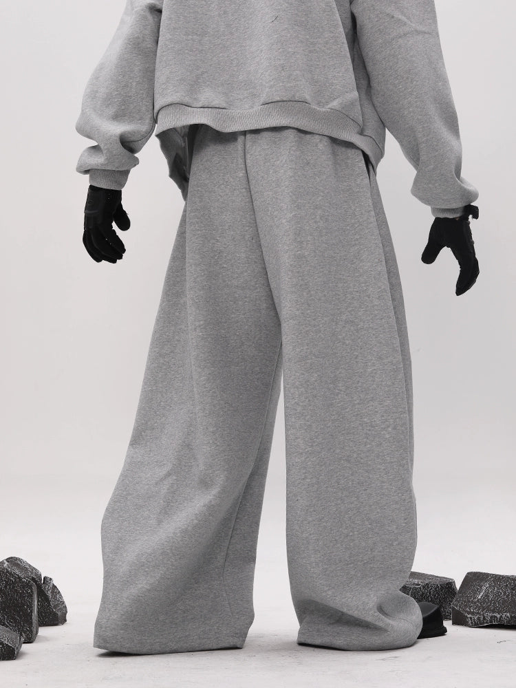 Plain Design Drawstring Wide Leg Sweatpants WN18618