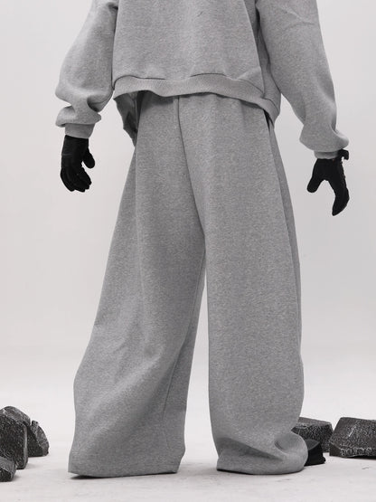 Plain Design Drawstring Wide Leg Sweatpants WN18618