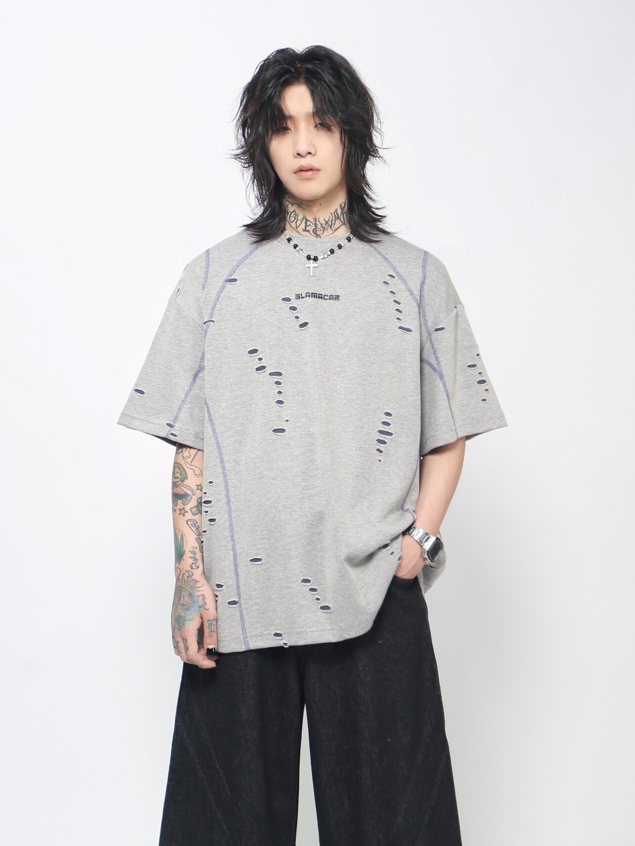 Oversize Damage Short Sleeve T-Shirt WN24429