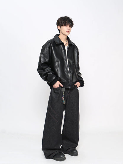 Lychee Texture PU Leather Zipper Jacket WN21022