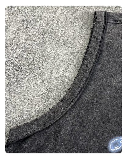 Washed Wax Dye Graphic Print Tank Top WN16260