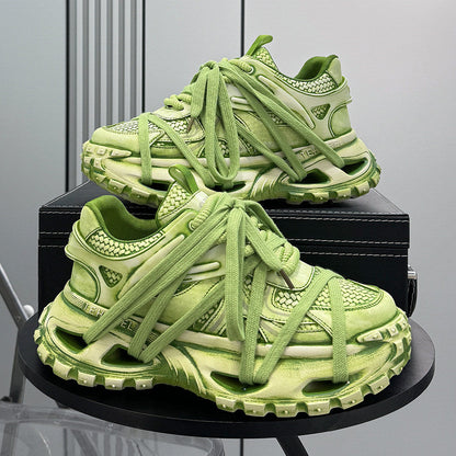 Metallic Rope Lace Chunky Sole Sneakers WN24687