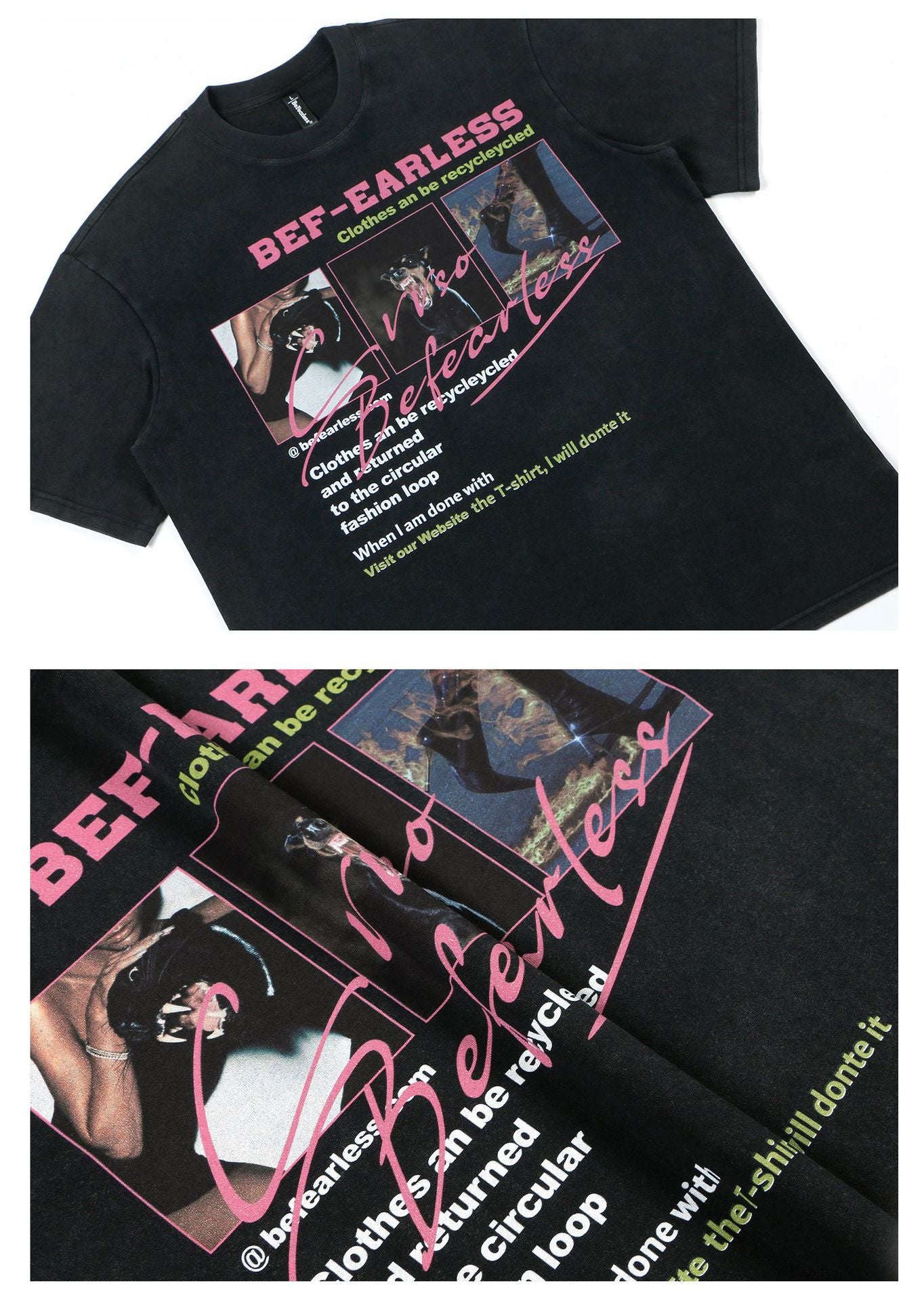 Portrait Graphic Letter Print Short Sleeve T-Shirt WN26250