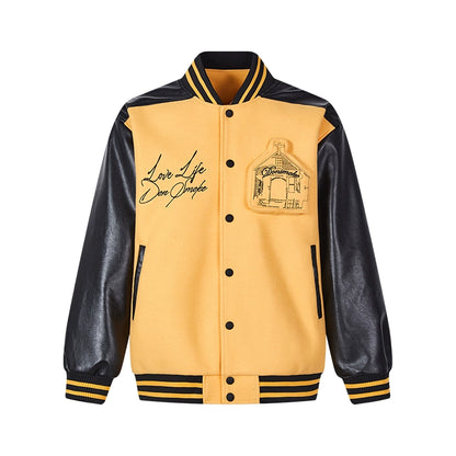 3D Castle Patchwork Baseball Jacket WN10105