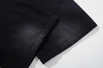 Washed Tribal Fade Wide Leg Denim Jeans WN25450