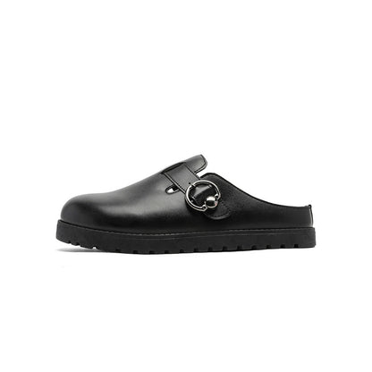 Metal Ring Strap Slip-On Mules WN23458