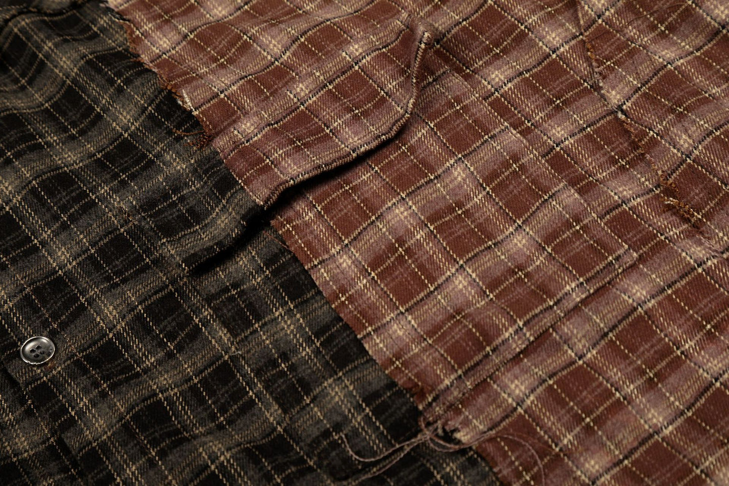 Plaid Washed Damage Long Sleeve Shirt WN25603