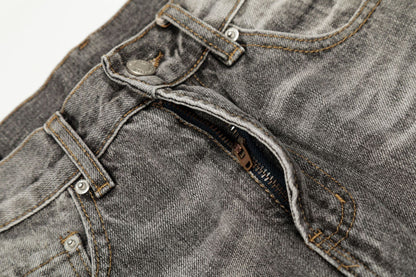 Dirty Washed Paint Wide Leg Denim Jeans WN25929