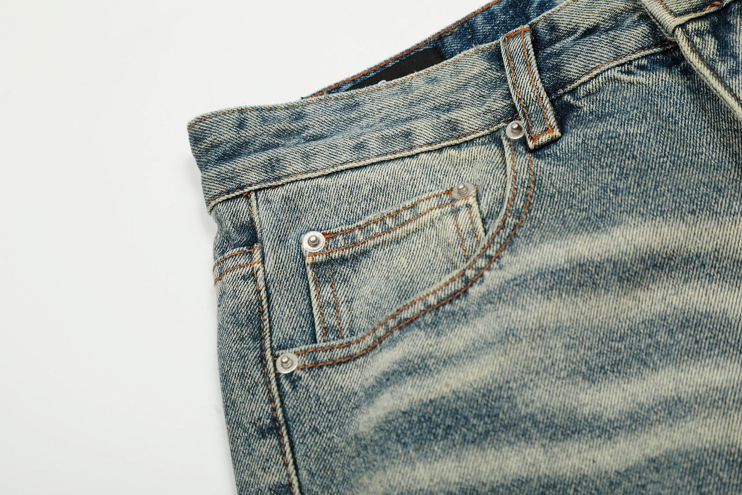 Dirty Washed Damage Flare Denim Jeans WN26103