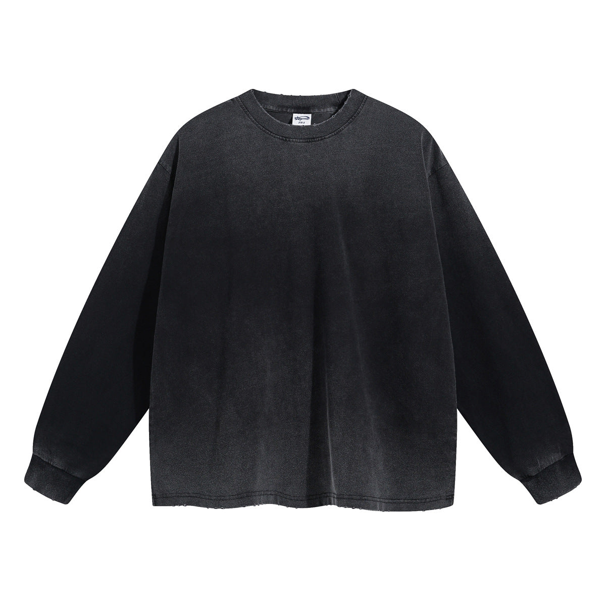 Oversize Washed Pure Cotton Long Sleeve T-Shirt WN10008