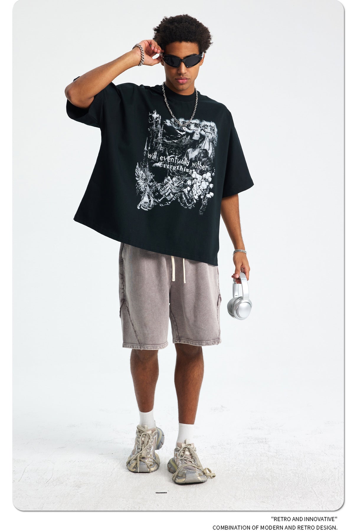 Graphic Print Oversize Short Sleeve T-Shirt WN16264