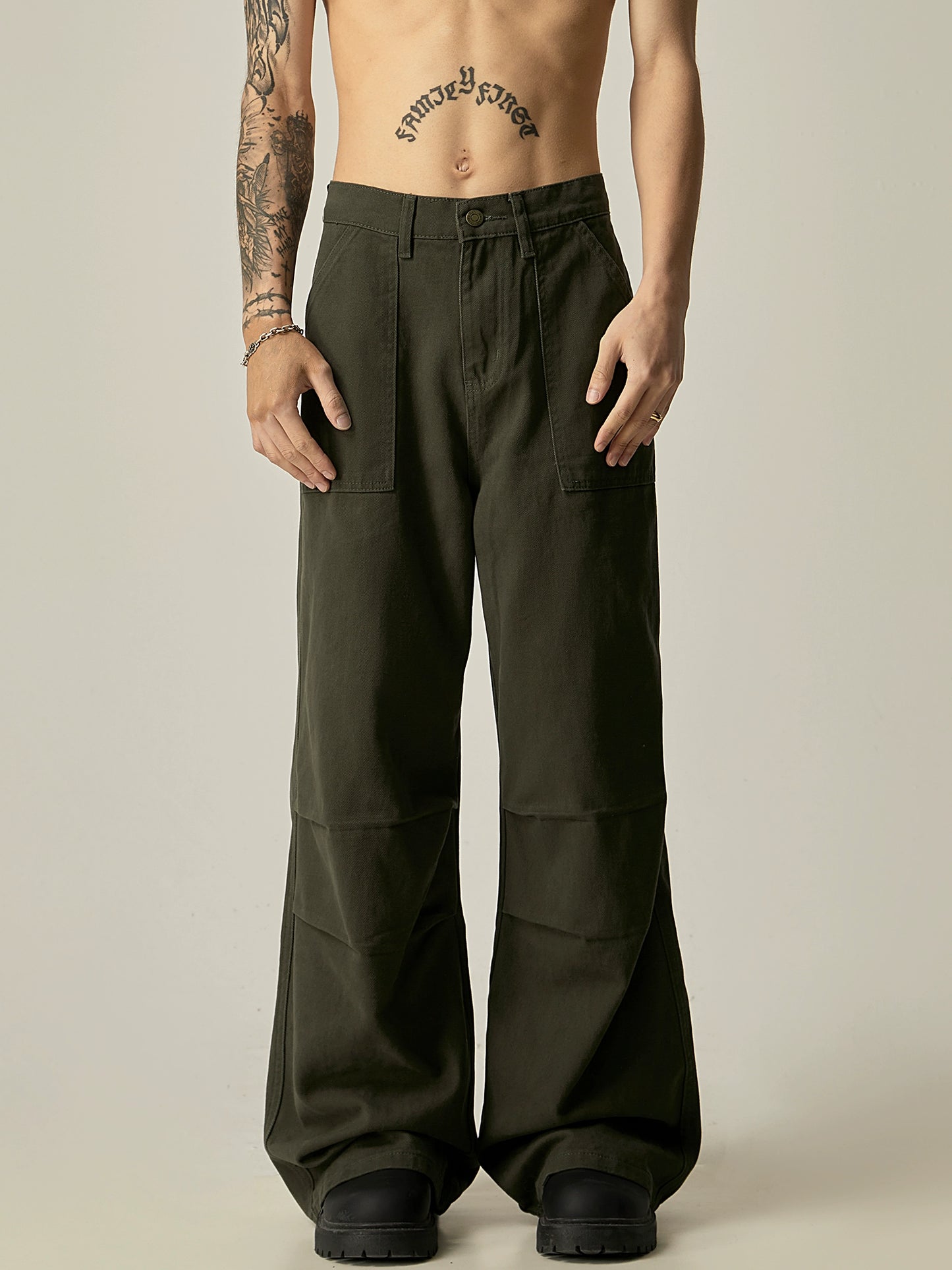 Pleats Design Paratrooper Pants WN8983