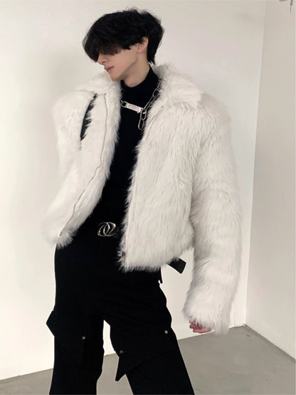 Fake Fur Thick Short Zipper Jacket WN9105