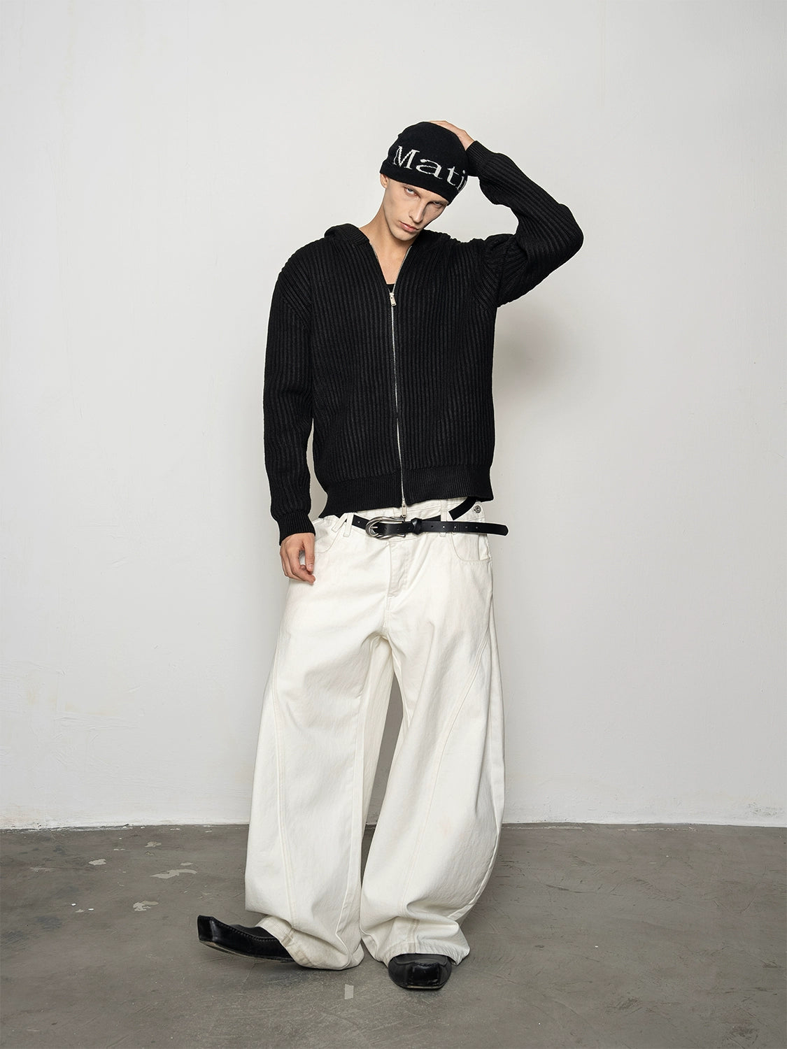 Ribbed Hooded Knit Cardigan WN20879