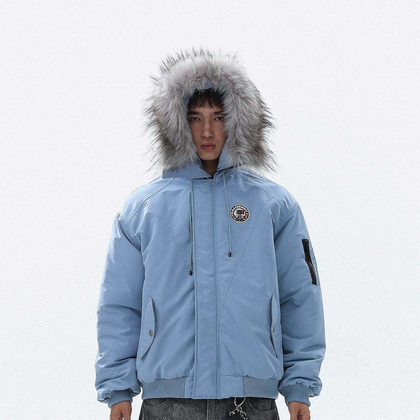 Warm Hooded Fake Fur-Collar Puffer Jacket WN22111