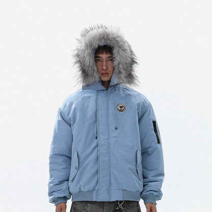 Warm Hooded Fake Fur-Collar Puffer Jacket WN22111