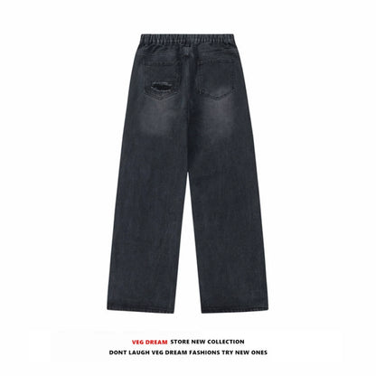 Wide-leg Damage Denim Jeans WN5571