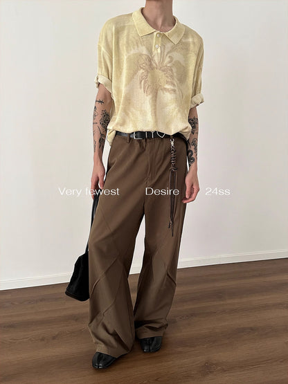 Waist Buckle Hanger Wide Leg Trousers WN8877