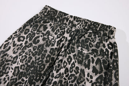 Leopard Print Wide Leg Cargo Pants WN26043