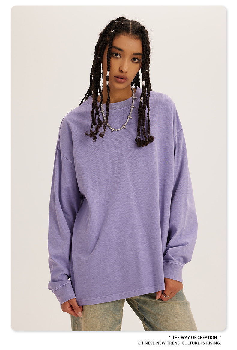 Oversize Washed Long Sleeve T-Shirt WN6052