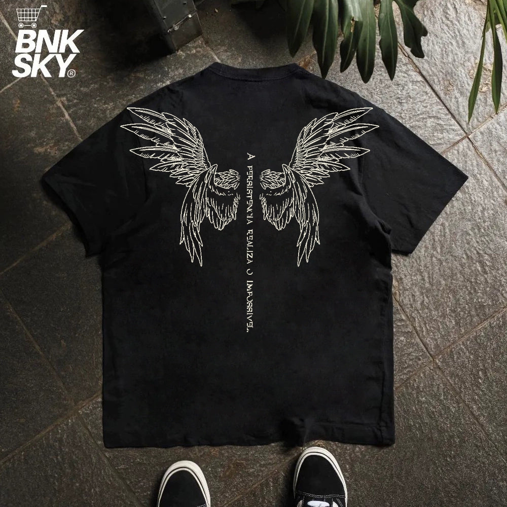 Wing Art Print Oversize Short Sleeve T-Shirt WN16716